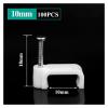 100pcs 4mm-16mm Plastic Cable Clip Wire Cord Fastener Telephone Line Tie Fixer Organizer Wall Clamp (White) (Size : Flat 10mm 100PCS) view 2
