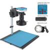 JOEBO Microscope Kit 4K 48MP USB Digital Video Microscope Camera Adjustable Magnification 130X 180X C Mount Len 56 LED Ring Light Microscope Lens Adapters (Color : A 130X Set) view 2