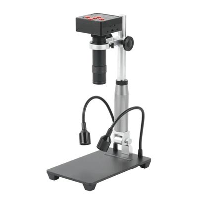Microscope Accessories Kit 48MP 4K 2K USB HDMI VGA Digital Video Microscope Camera + Bracket Stand Touch LED Spotlight + 260X Soldering Phone Repair Tools Microscope Slides ( Color : 48MP 2K4K VGA HDM