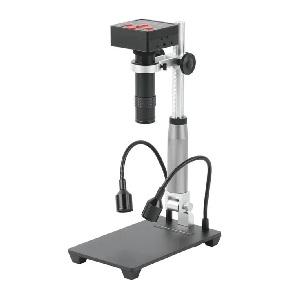 Microscope Accessories Kit 48MP 4K 2K USB HDMI VGA Digital Video Microscope Camera + Bracket Stand Touch LED Spotlight + 260X Soldering Phone Repair Tools Microscope Slides ( Color : 48MP 2K4K VGA HDM