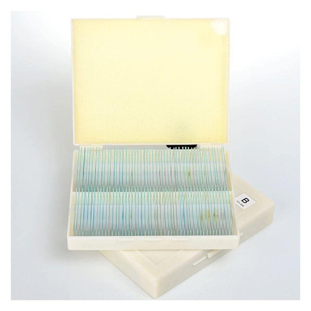 JOEBO Microscope Kit 200 PCS Prepared Basic Science Microscope Slides with Plastic Box Microscope Lens Adapters