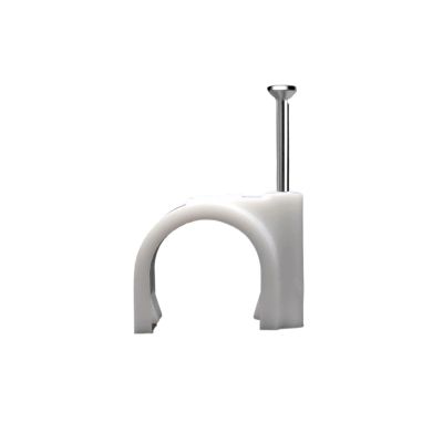 4/5/6/7/8/9/10mm Wire Clamp Line Buckle Fixing White Round Steel Nail Wall Hanging Screw Cable Clips (Color : 100PCS, Size : 6mm)