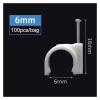 4/5/6/7/8/9/10mm Wire Clamp Line Buckle Fixing White Round Steel Nail Wall Hanging Screw Cable Clips (Color : 100PCS, Size : 6mm) view 2