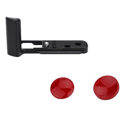 JJC Metal Hand Grip Secure Handle Bracket & Soft Shutter Release Button for Fuji Fujifilm X100V Camera