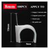 100PCS Round Cable Wire Clips 4mm 6mm 8mm 10mm Cable Management Electrical Wire Cord Tie Holder Circle Cable Clips (Color : Round 8mm 100PCS) view 2