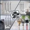 3-H Mop and Broom Holder Wall Mount 8 Pack, Broom Holder for Garage Garden Shed Storage System Laundry Room Home Kitchen Organization (Black) view 2