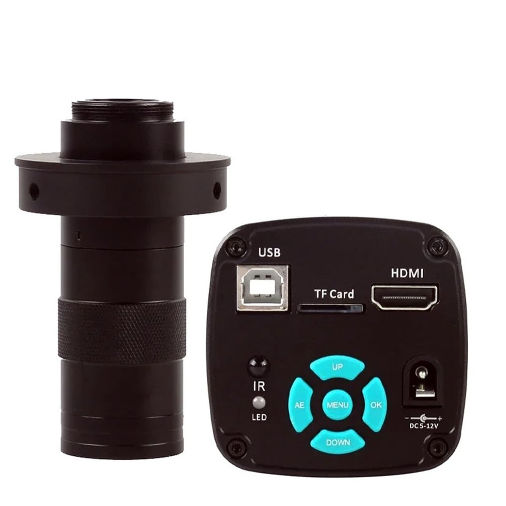 Microscope Accessories Kit 4K 2K 1080P 48MP 55MP HDMI USB Electronic Eyepiece Video Microscope Camera + 130X Adjustable Zoom C mount Lens 56 LED Ring Light Microscope Slides ( Color : 48MP 2K 4K HDMI