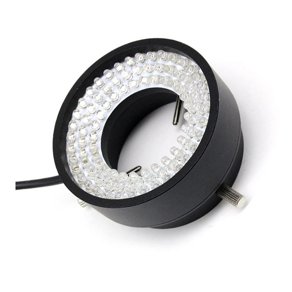 Microscope Kit Microscope Top LED Ring Light Source, Industrial Camera CCD Vision Light Source Inner Diameter 50 mm 96 LED Ring Lamp, Adjustable Brightness Microscope Illumination Microscope Lens Adap
