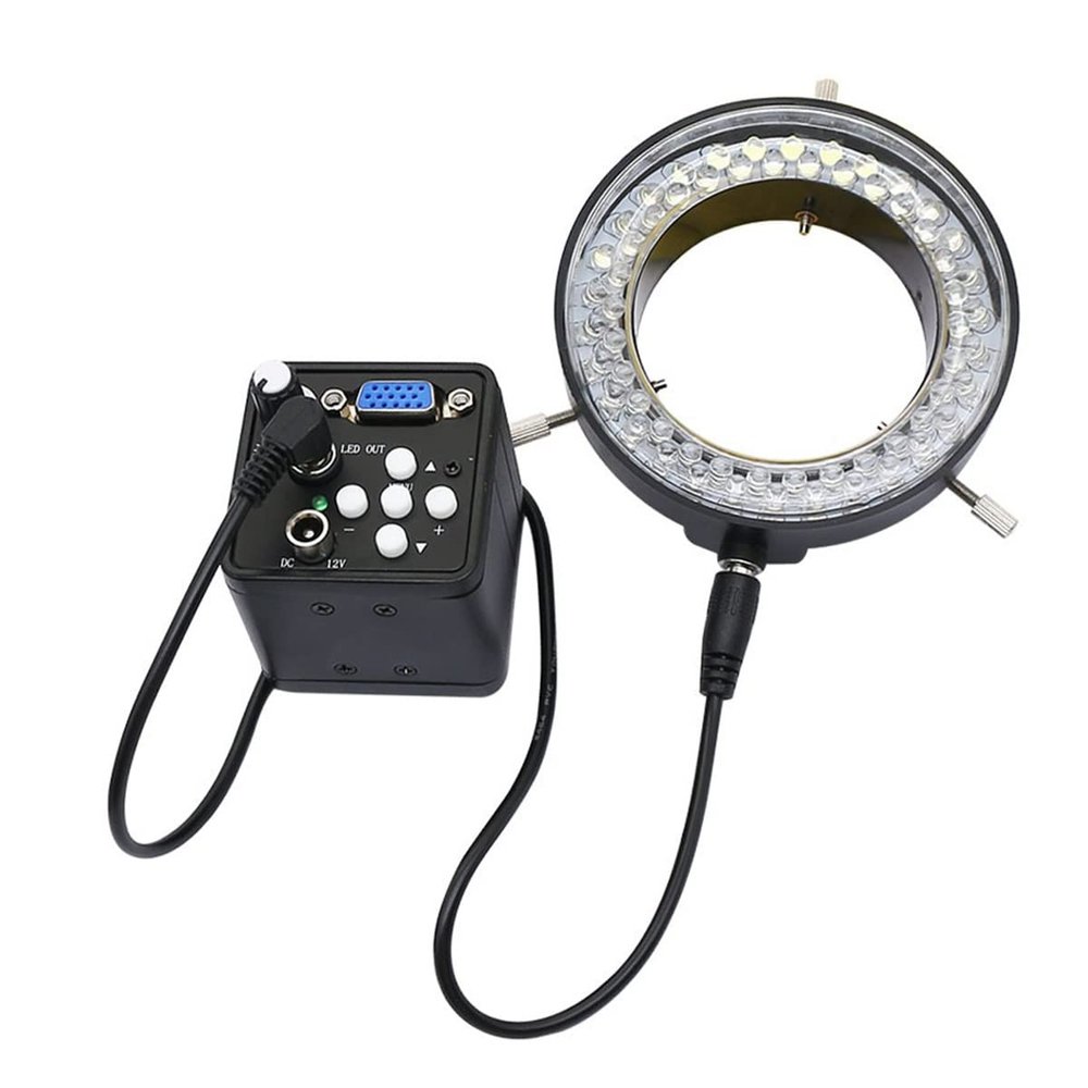 JOEBO Microscope Kit 2.0MP Microscope Electronic Eyepiece Industrial Camera with 60mm LED Ring Light for Digital Microscope Take Videos Pictures Microscope Lens Adapters
