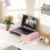 TEAMIX Pink Monitor Riser-20L inch, Wood Monitor Stand for Desk, Sturdy TV/Screen/PC/Printer/Laptop Riser,Computer Shelf with Storage TV Holder for Home Office (Pink, 20 inch) view 2