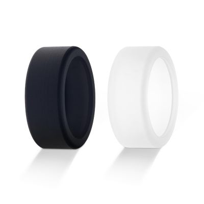 2-Pack Oura Ring Cover - Gen 4/3 Compatible, Anti-Scratch Silicone Protector (Black&Clear, S for 6-10)