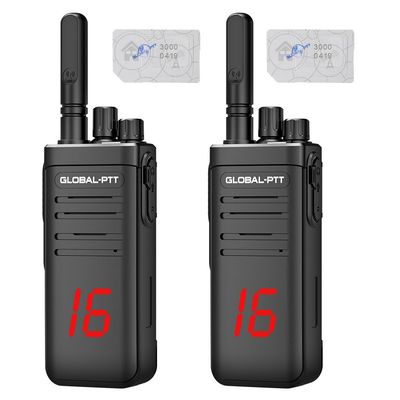 2 pcs global-ptt G5 4G LTE walkie Talkie Long Range Two Way Radio for Adults Work Communication Unlimited Distance Professional 16CH intercom 5000 Miles with yearly SIM (2blackflagewithSIM)