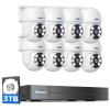 Hiseeu 3K Outdoor Wired Security Camera System with 8CH 5MP DVR,8 x 5MP IP67 PTZ CCTV Cameras,360Coverage,Smart Dual Light & Audio,Person/Vehicle Detection,3TB HDD,100ft Night Vision,24/7 Recording view 1