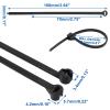 200pcs Push Mount Zip Ties, 4" Cable Zip Tie with Stainless Steel Metal Tooth Locking Device, Self Locking Straps Heavy Duty Nylon Zip Tie Clips for Industry, Auto, Construction, Electronic (4inch) view 2