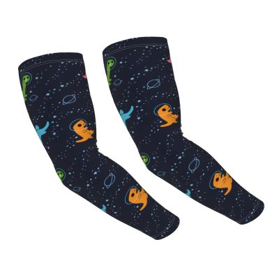 ASYG Cute Dinosaur Sun Protection Arm Sleeves Cooling Animal Arm Sleeve Sports Arm Sleeves for Men & Women