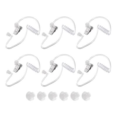 MECCANIXITY Ear Piece Headset Earpiece Agent Secret Earpiece Costume Prop with Earbuds, Replacement Acoustic Tube for 2-Way Radio Audio Headsets, Pack of 6