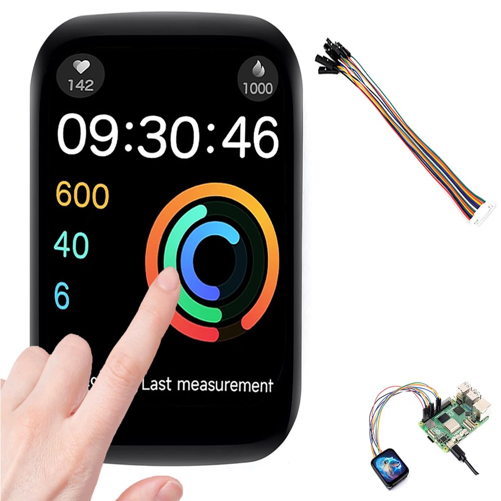 1.69inch Touch Round LCD Display Module 240280 Resolution, IPS Screen 262K Display Color SPI and I2C Communication for Raspberry Pi/Raspberry Pi Pico/ESP32S3/Arduino/STM32