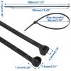 200pcs Push Mount Zip Ties, 12" Cable Zip Tie with Stainless Steel Metal Tooth Locking Device, Self Locking Straps Heavy Duty Nylon Zip Tie Clips for Industry, Auto, Construction, Electronic (12inch) view 2