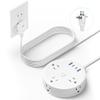 10FT 2 Prong Power Strip, Yozisital 2 Prong to 3 Prong Outlet Adapter, Flat Extension Cord, Surge Protector with Rotating Plug, 6 Outlets 4 USB(2 USB C), Wall Mount, Ideal for Non-Grounded Outlets view 1