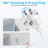 10FT 2 Prong Power Strip, Yozisital 2 Prong to 3 Prong Outlet Adapter, Flat Extension Cord, Surge Protector with Rotating Plug, 6 Outlets 4 USB(2 USB C), Wall Mount, Ideal for Non-Grounded Outlets view 3