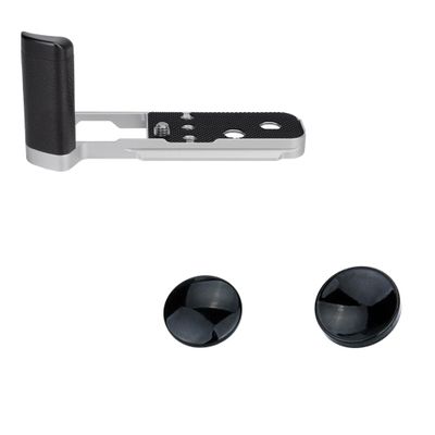 JJC Metal Hand Grip Secure Handle Bracket & Soft Shutter Release Button for Fuji Fujifilm X100V Camera