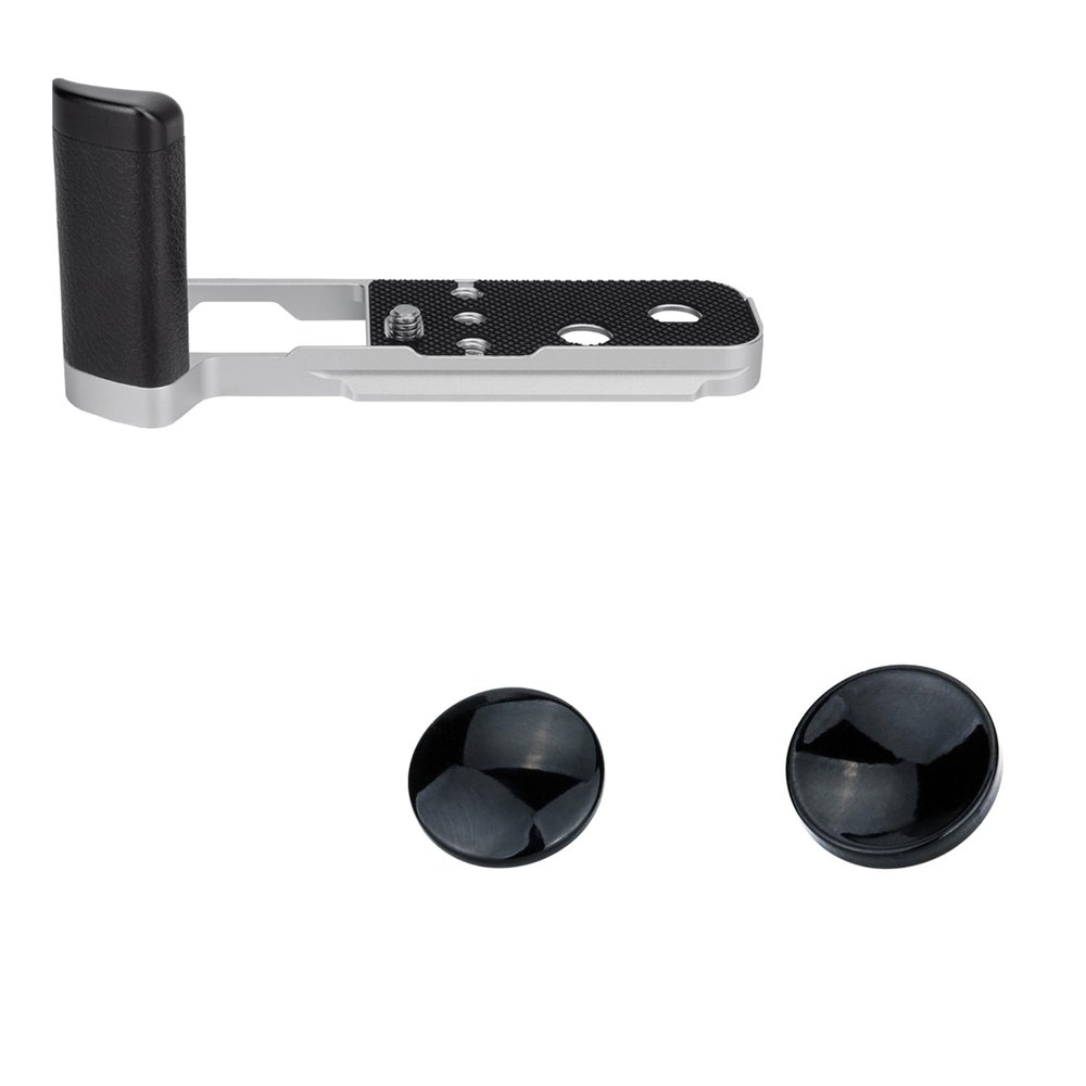 JJC Metal Hand Grip Secure Handle Bracket & Soft Shutter Release Button for Fuji Fujifilm X100V Camera