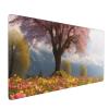 BTCOWZRV Large Mousepad Tree Flowers Nature Scenery Gaming Mousepad 16 X 35.5 in Waterproof Keyboard Mousepad Mat Laptop Desk Mat with Stitched Edges Non-Slip Desk Writing Pad for Office Home, Black view 1