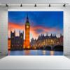 chnywork 17x10ft Big Ben Backdrop England London Clock Tower Elizabeth Tower Parliament House Westminster Bridge Landmark Background for London European Travel Party Decor Photo Portrait Props view 2