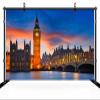 chnywork 17x10ft Big Ben Backdrop England London Clock Tower Elizabeth Tower Parliament House Westminster Bridge Landmark Background for London European Travel Party Decor Photo Portrait Props view 3