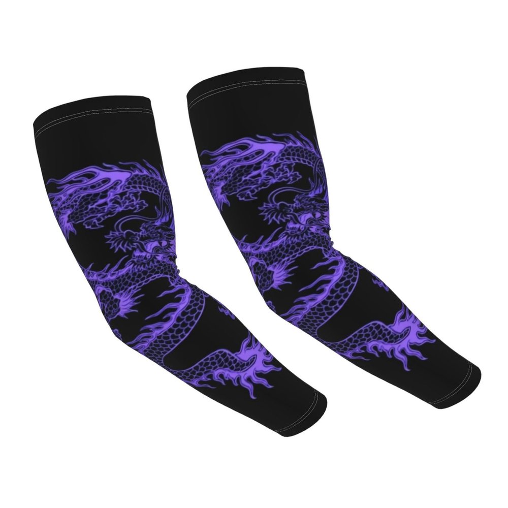 ASYG Funny Cool Red Dragon Cooling Arm Sleeves Sun Protection Unisex for Sports, Cycling, Golf Dragon Sleeves