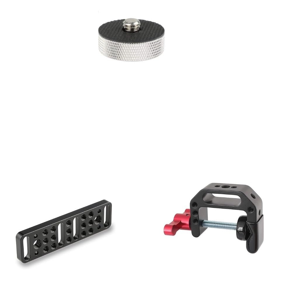 CAMVATE 1/4"-20 Female to 3/8"-16 Male Screw + C-Clamp + Multi-Function Mounting Plate