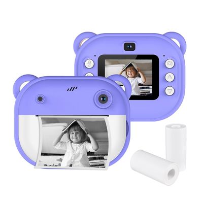 Andoer Kids Instant Print Camera Kids Camera 1080P Digital Camera with Dual Lens 2 Inch Screen Picture Frames Thermal Printing Paper Birthday Festival Gift for 3+ Year Old Children Boys Girls, Purple