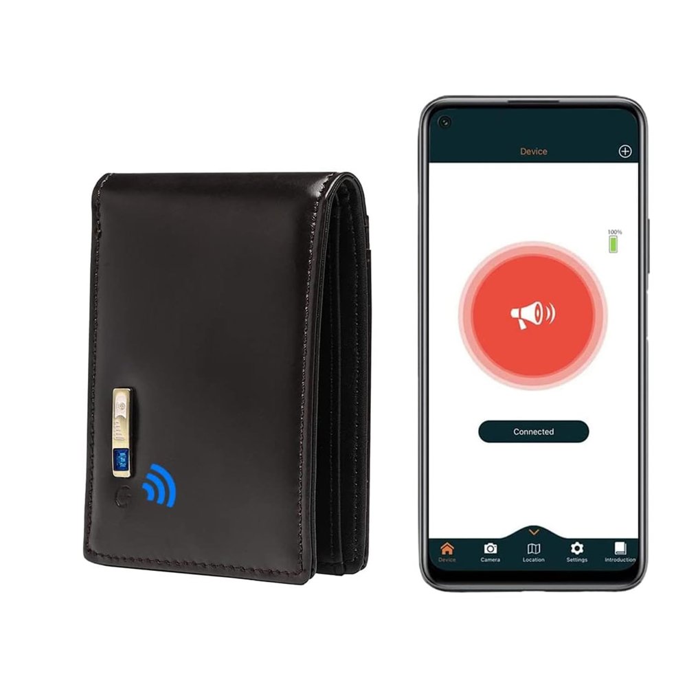Anti-Lost Bluetooth Wallet Tracker & Finder (Coffee)