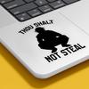 DONX 3PCS Baseball Catcher Sticker Thou Shalt Not Steal Sticker Quotes Funny Stickers for Kids Teens, Waterproof Vinyl Stickers, Aesthetic Laptop Stickers, Stickers for Water Bottles 2in, White view 3