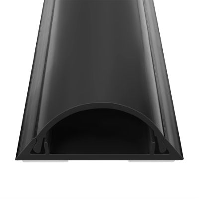 Cord Cover Floor, Large Capacity Floor Cable Cover, 6.6ft (2 x L3.3ft) Hard PVC Cord Hider, Wire Cable Management Raceway, Black, Cord Cavity - 1.8"(W) x 0.6"(H)