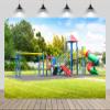 chnywork 15x10ft Kids Amusement Park Background Children's Slide Playground Green Trees Kindergarten Blue Sky Background Baby Shower Birthday Holiday Vacation Party Decor Wallpaper Photo Props view 1