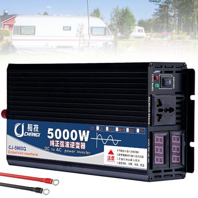 AZENHUA 3000W 4000W 5000W Pure Sine Wave Inverter,Dual Digital Display car Inverter Power Inverter for Car Dc 12V/24V/48V/60V to 110V 220V Ac Car Converter,for Travel/Camping,3000W-12Vto220V
