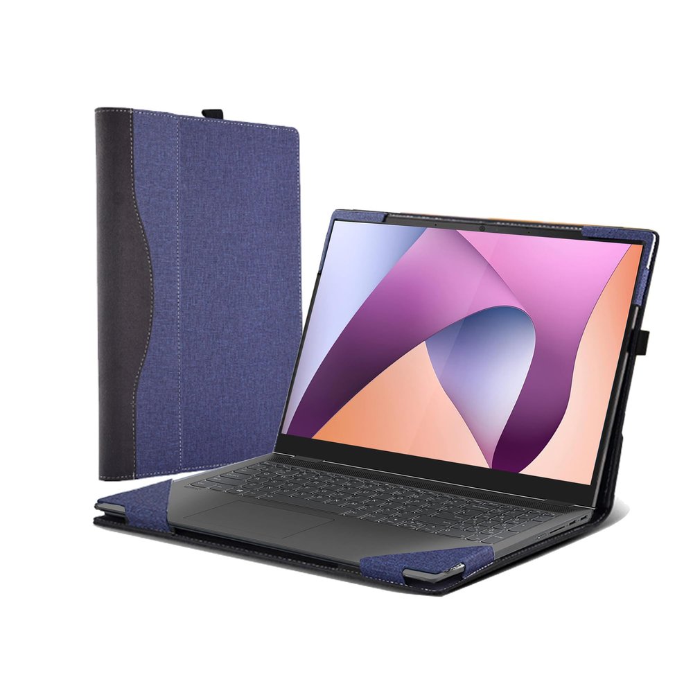 Laptop Cover for Lenovo IdeaPad Flex 5 2-in 1 2023 Business Laptop 16" Flex 5 16 ABR 8 |16ALC7 |16IAU7 |16IRU8 | PU Leather Notebook Sleeve Detachable Protective Bag Shell (Blue)