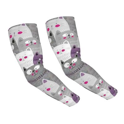 ASYG Cute Cat Arm Sleeves Sun Sports Sleeves Arm Sleeves Cooling Sleeves for Women and Men