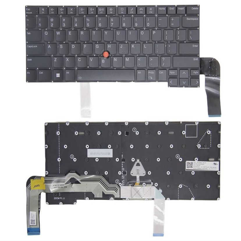 DirectNine Basics New US Black English Backlit Laptop Keyboard (Without palmrest) for Lenovo Thinkpad E14 Gen 5 (Type 21JK, 21JL 21JR, 21JS) Light Backlight