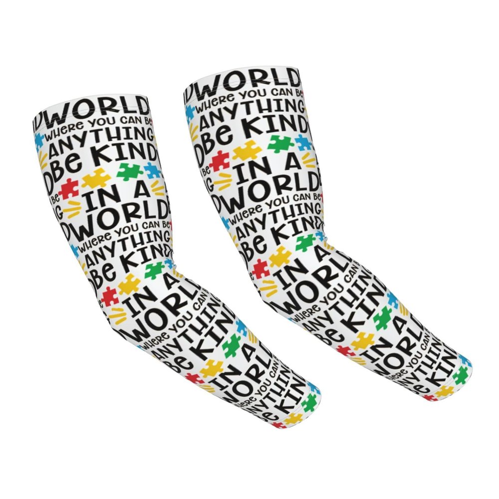 ASYG Autism Awareness Sports Cooling Arm Sleeve Autism Sun Protection Arm Sleeves for Men and Women