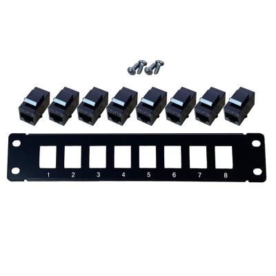 Jesscasday 8-Port CAT5e Shielded Panel RJ45 10G Ready Metal Housing Color-Coded Labeling for T568A and T568B Wiring 8 Port Cat5e Panel