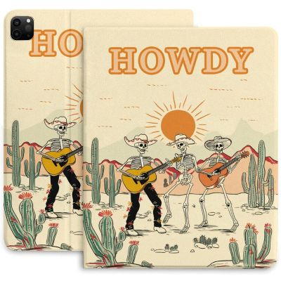 Dolrlasin Western Skull Wild Guitar Case for iPad Pro 11 Inch Case 2020(2nd Gen) with Pencil Holder, Smart iPad Case Support Touch ID and Auto Wake/Sleep