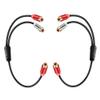 JSADZKJ RCA Stereo Y Splitter Cable - 1 Female to 2 Female Subwoofer Auxiliary Audio Adapter Extender Cord for Amplifier Hi-Fi System Home Theater 0.98FT (2PCS) view 1