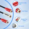 JSADZKJ RCA Stereo Y Splitter Cable - 1 Female to 2 Female Subwoofer Auxiliary Audio Adapter Extender Cord for Amplifier Hi-Fi System Home Theater 0.98FT (2PCS) view 2