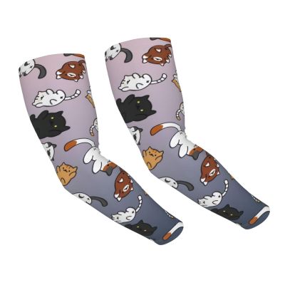 ASYG Cute Cat Arm Sleeves Sun Sports Sleeves Arm Sleeves Cooling Sleeves for Women and Men