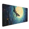 BTCOWZRV Large Mousepad Dragonfly Moon Gaming Mousepad 16 X 35.5 in Waterproof Keyboard Mousepad Mat Laptop Desk Mat with Stitched Edges Non-Slip Desk Writing Pad for Office Home, Black view 1