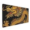 BTCOWZRV Large Mousepad Yellow Dragon Black Background Gaming Mousepad 16 X 35.5 in Waterproof Keyboard Mousepad Mat Laptop Desk Mat with Stitched Edges Non-Slip Desk Writing Pad for Office Home view 1