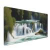 BTCOWZRV Large Mousepad Waterfalls On Krka River Gaming Mousepad 16 X 35.5 in Waterproof Keyboard Mousepad Mat Laptop Desk Mat with Stitched Edges Non-Slip Desk Writing Pad for Office Home, Black view 1
