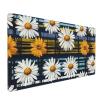 BTCOWZRV Large Mousepad Daisies and Stripes Gaming Mousepad 16 X 35.5 in Waterproof Keyboard Mousepad Mat Laptop Desk Mat with Stitched Edges Non-Slip Desk Writing Pad for Office Home, Black view 1